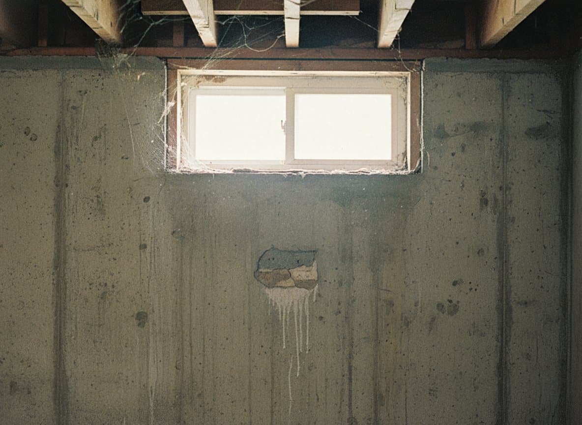 Bare uninsulated rim joists and drafty foundation wall